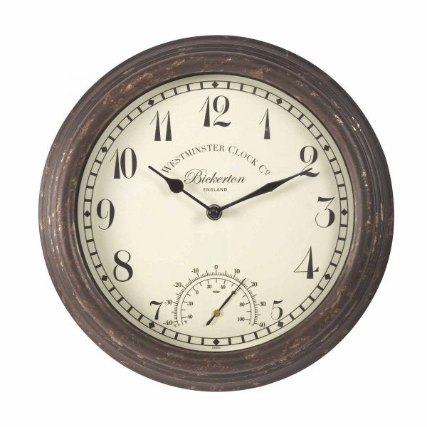 Bickerton Wall Clock & Thermometer 12 Inch