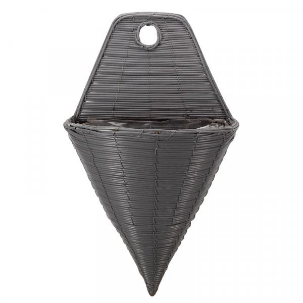 14 Inch Slate Faux Rattan Wall Torch