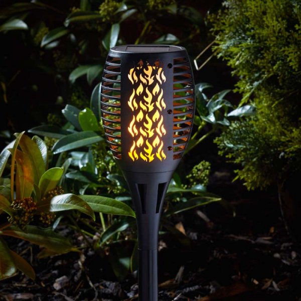 Compact Individual Flaming Torch Solar Stake Path Light 49cm