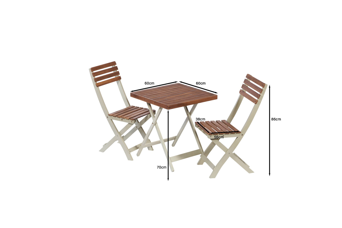 2 Tone Burley Hardwood Bistro Set