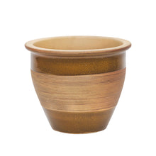 Carved Malay Ceramic Planter Pot Honey Lines 29cm