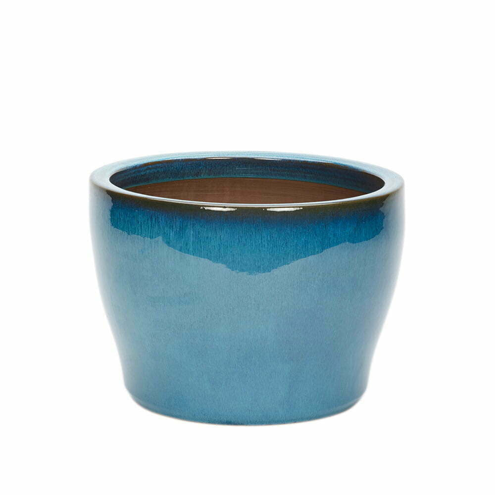 Cascade Ceramic Glazed Planter Pot Turquoise 32cm