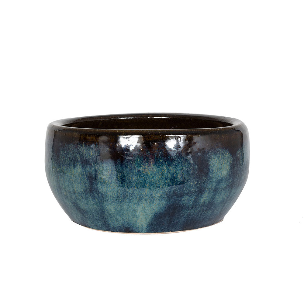 Eden Ceramic Glazed Bowl Pot Midnight Blue 24cm