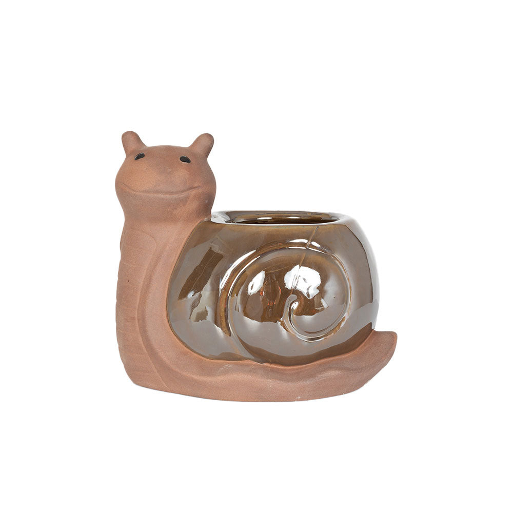 Ceramic Glazed Novelty Snail Planter 19cm