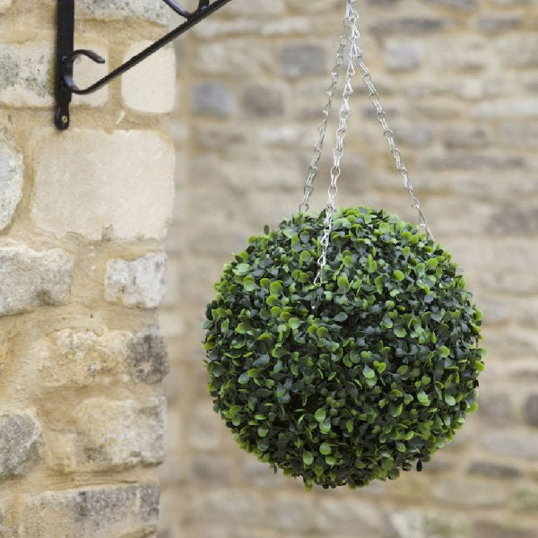 Outdoor Artificial Faux Hanging Boxwood Leaf Ball 30cm