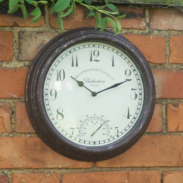 Bickerton Wall Clock & Thermometer 12 Inch