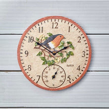 12in Robin Wall Clock & Thermometer