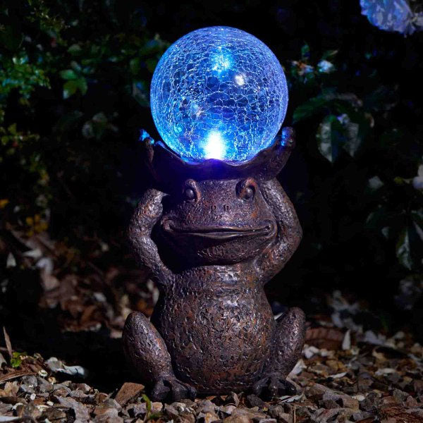 Gazing Frog Solar Garden Ornament