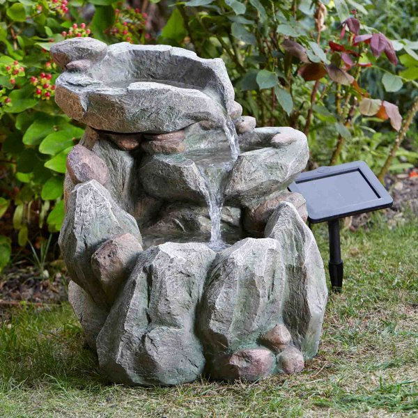 Rock Fall Fountain Solar Water Feature