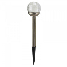Crackle Globe Stainless Steel Solar Stake Path Light 35cm - 5 Pack