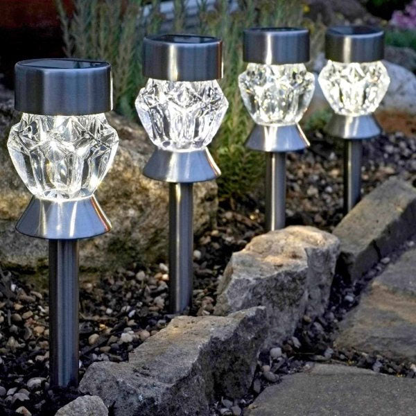 Crystal Solar Stake Lights - 4 Pack