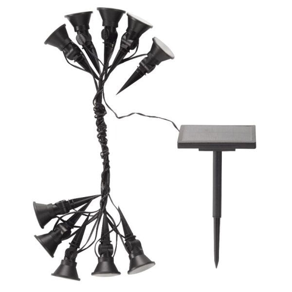 10 MultiSpot Solar Garden Path Stake Lights