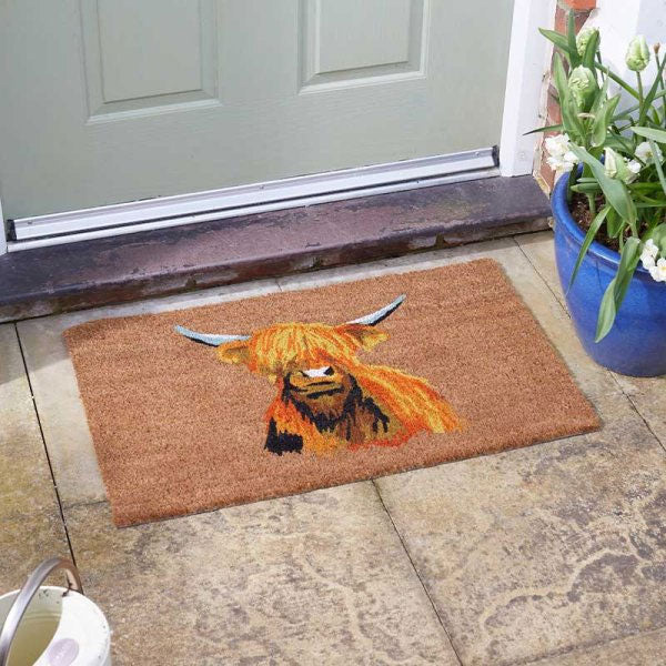 Highland Cow Decoir Door Mat 45x75cm