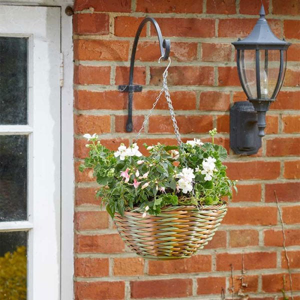 Forester Faux Rattan Hanging Planter Basket 14in