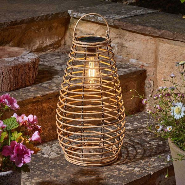 Venus Lantern Solar Hanging Light Natural 38cm