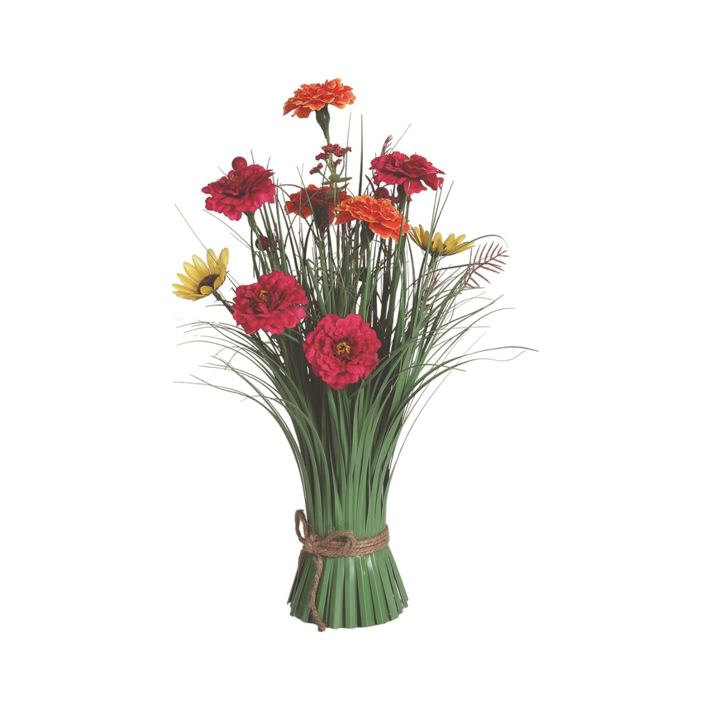 Carnation Artificial Faux Floral Bundle Red/Yellow 40cm