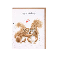 'Nuts About Each Other' Squirrel Engagement Card 17x14cm
