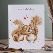 'Nuts About Each Other' Squirrel Engagement Card 17x14cm