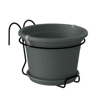 Venezia Plastic Pot Balcony Kit Anthracite 20cm
