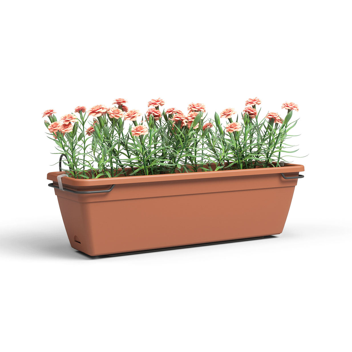 Venezia Plastic Plant Box Balcony Water Reserve Kit Terracotta 50cm