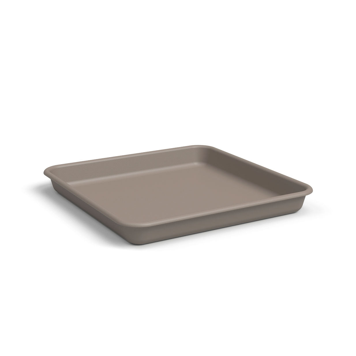 Venezia Plastic Square Saucer Taupe 30cm
