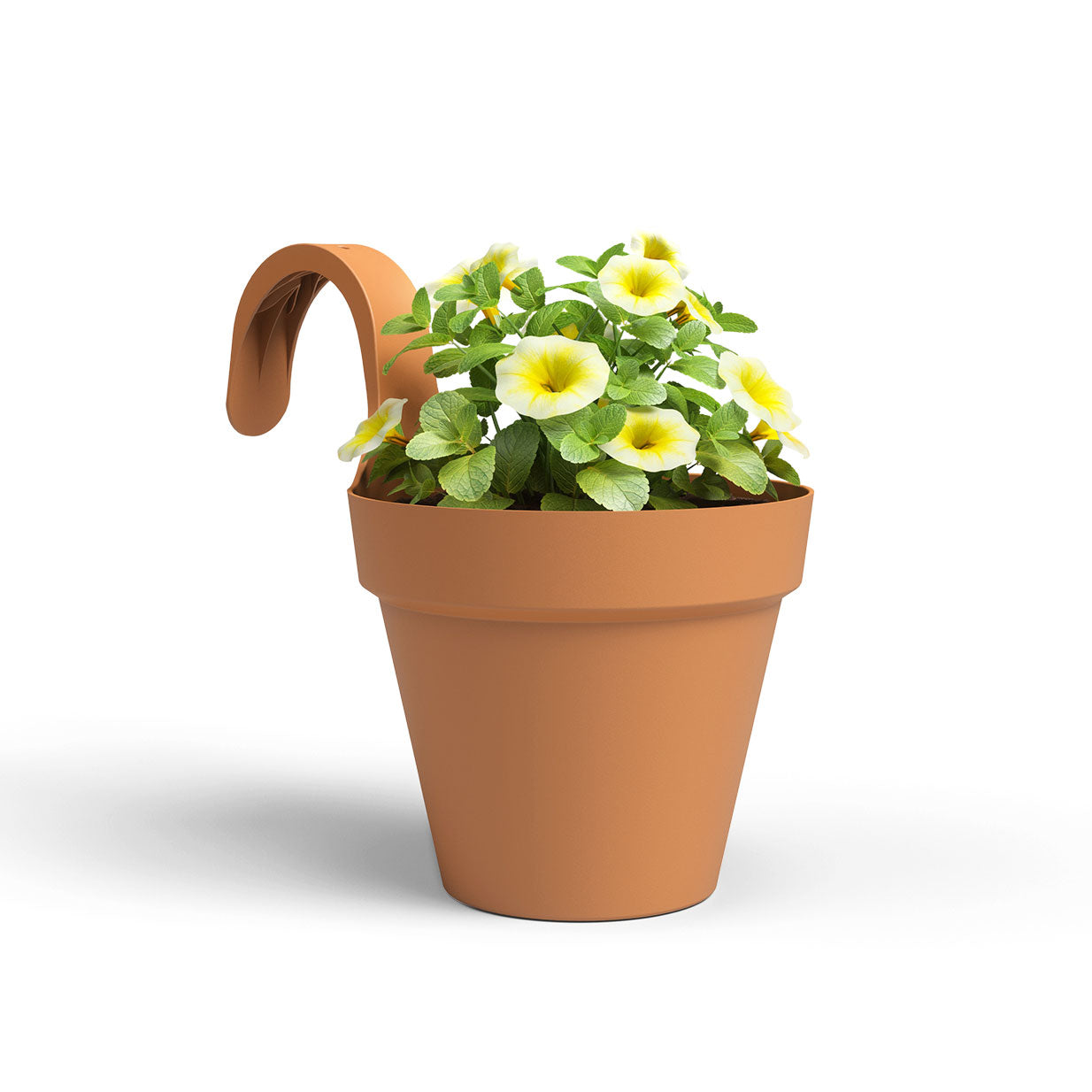 Capri Plastic Balcony Single Pot Light Terracotta 20cm