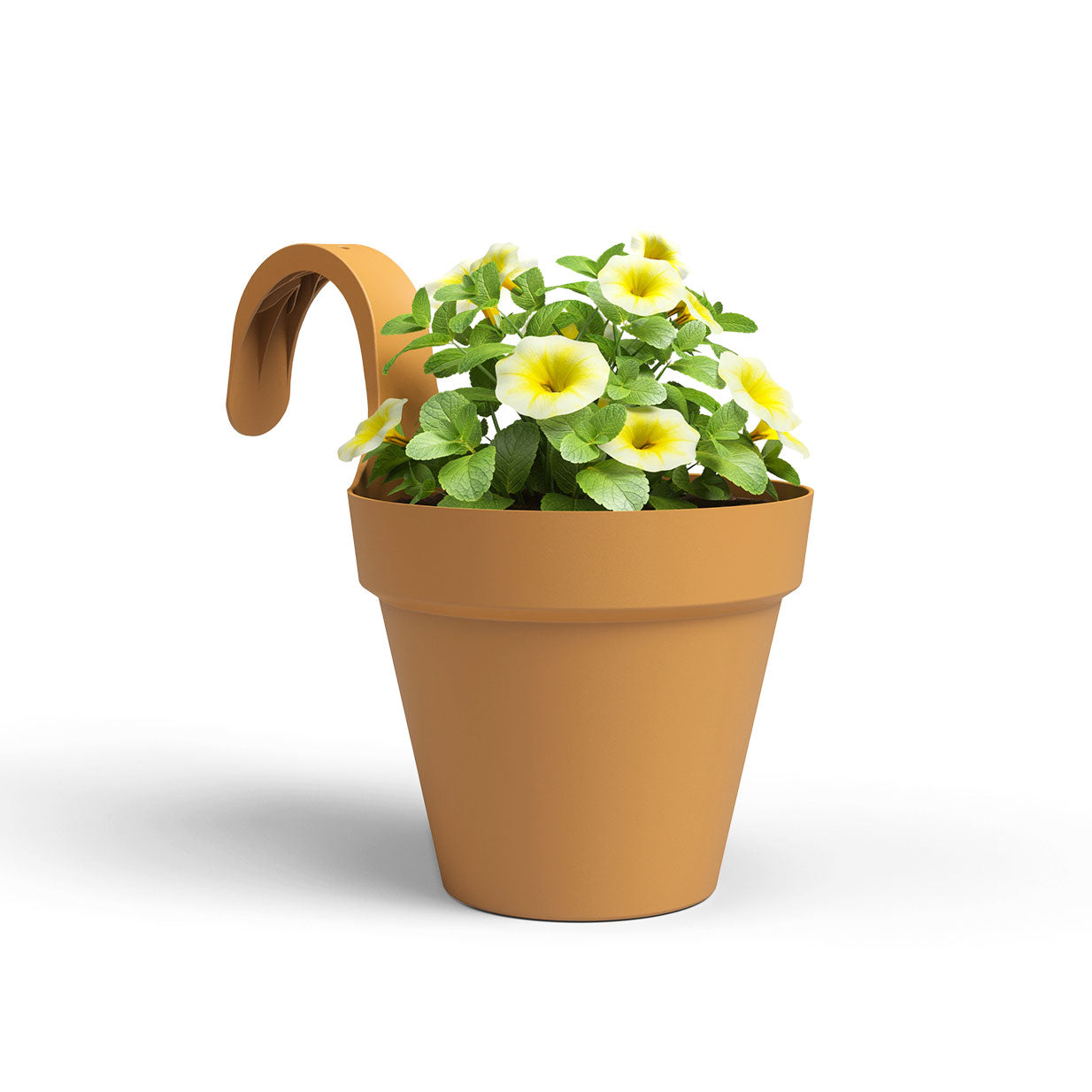 Capri Plastic Balcony Single Pot Honey Yellow 20cm