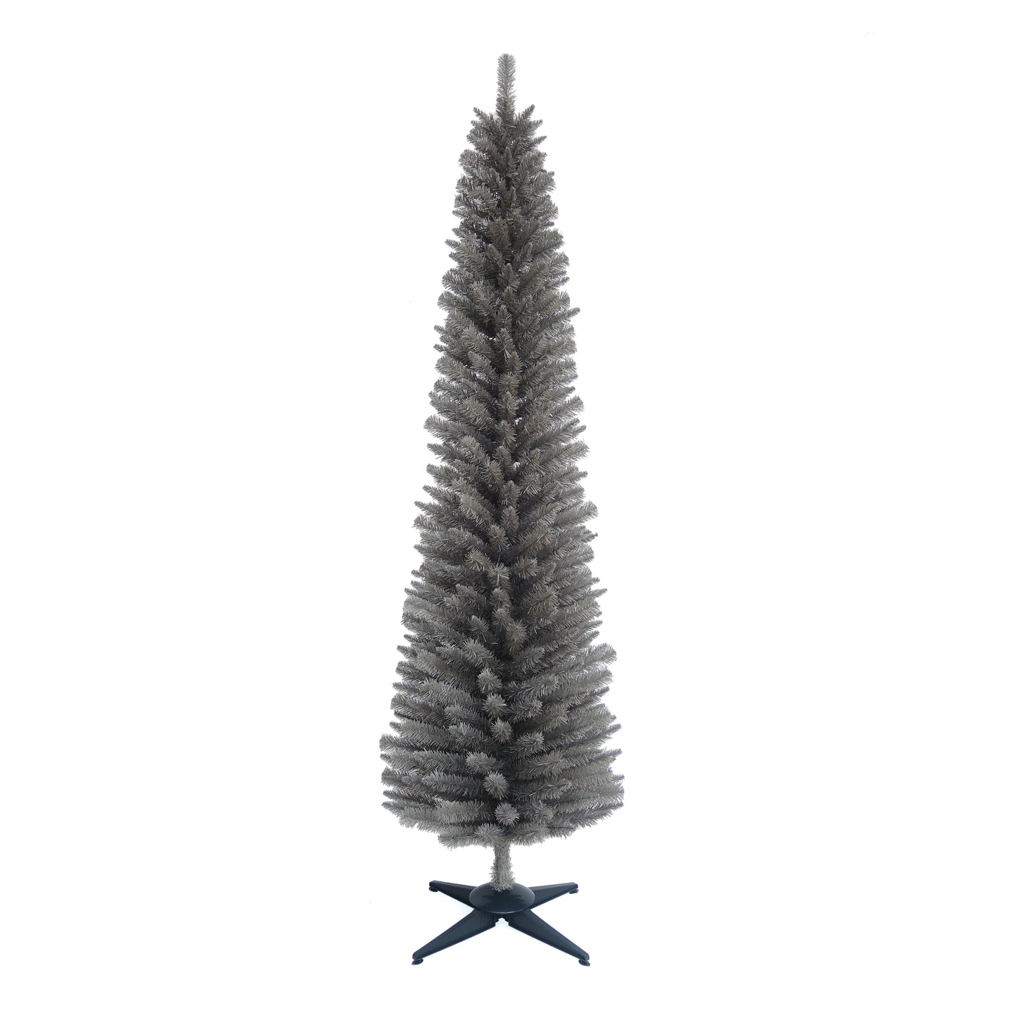 7ft Grey Wrapped Pencil Pine Slim Artificial Christmas Tree (210cm)