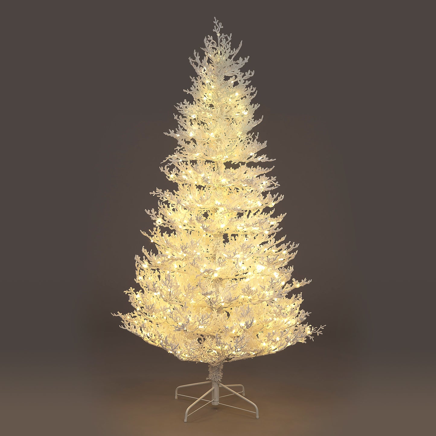 6ft Pre-Lit Saxon Snow Pine Pre-Lit PE Christmas Trees (180cm)