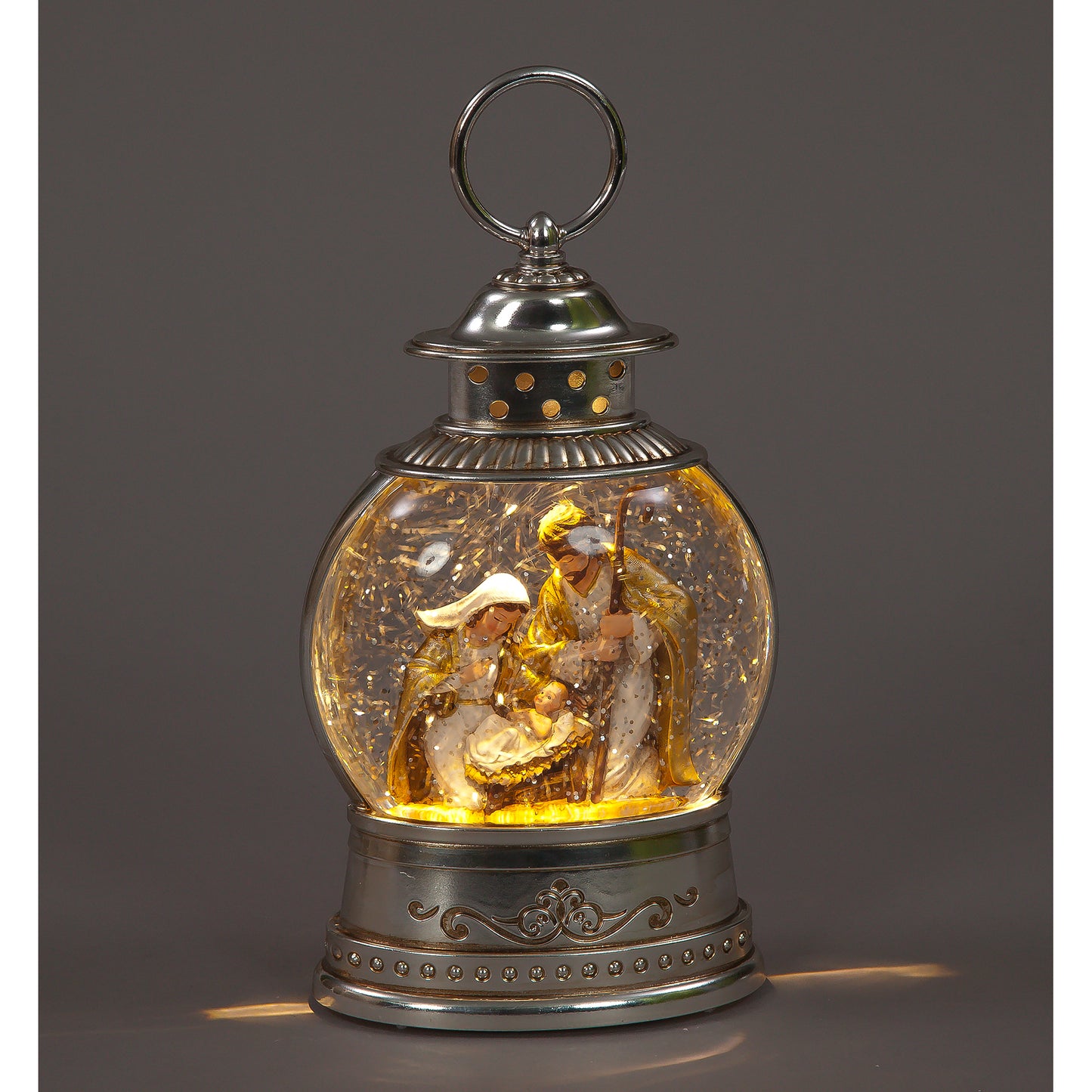 25cm Light-Up Nativity Water Lantern | Holy Family Christmas Snow Globe