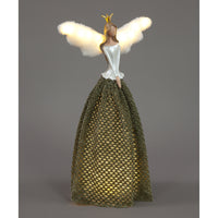 49cm Light-Up Green Angel with Flowing Dress | Large LED Christmas Figure