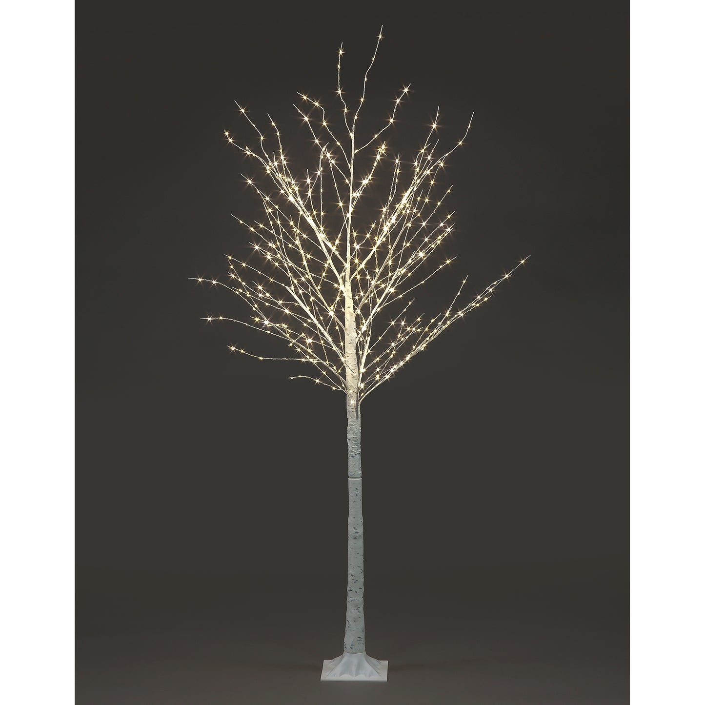 210cm LED White Birch Tree | 480 Warm White Fairy Lights | Indoor & Outdoor Decoration
