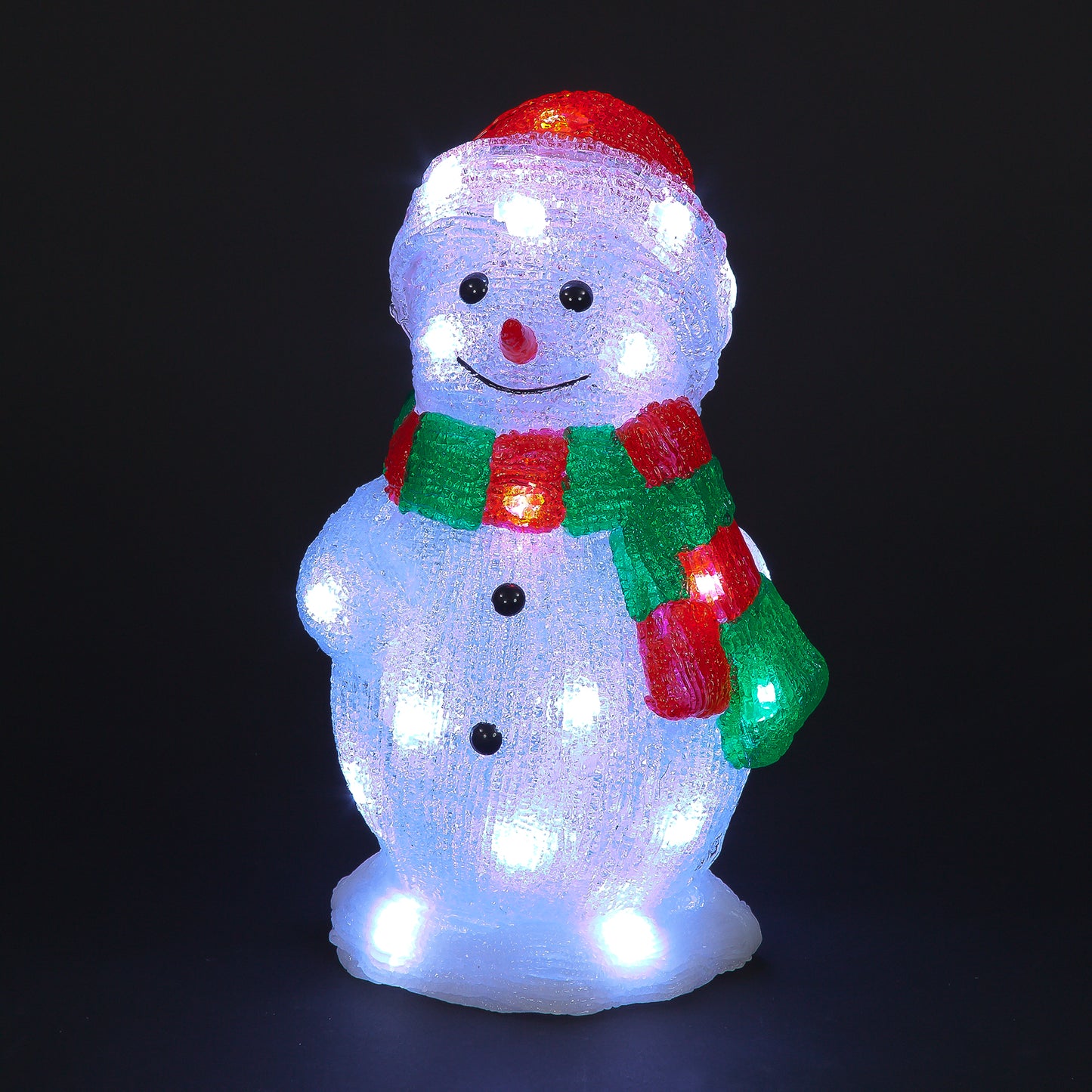 30cm Acrylic LED Snowman | 30 White Lights | Indoor & Outdoor Christmas Decoration