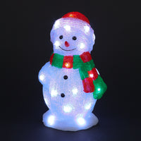 30cm Acrylic LED Snowman | 30 White Lights | Indoor & Outdoor Christmas Decoration