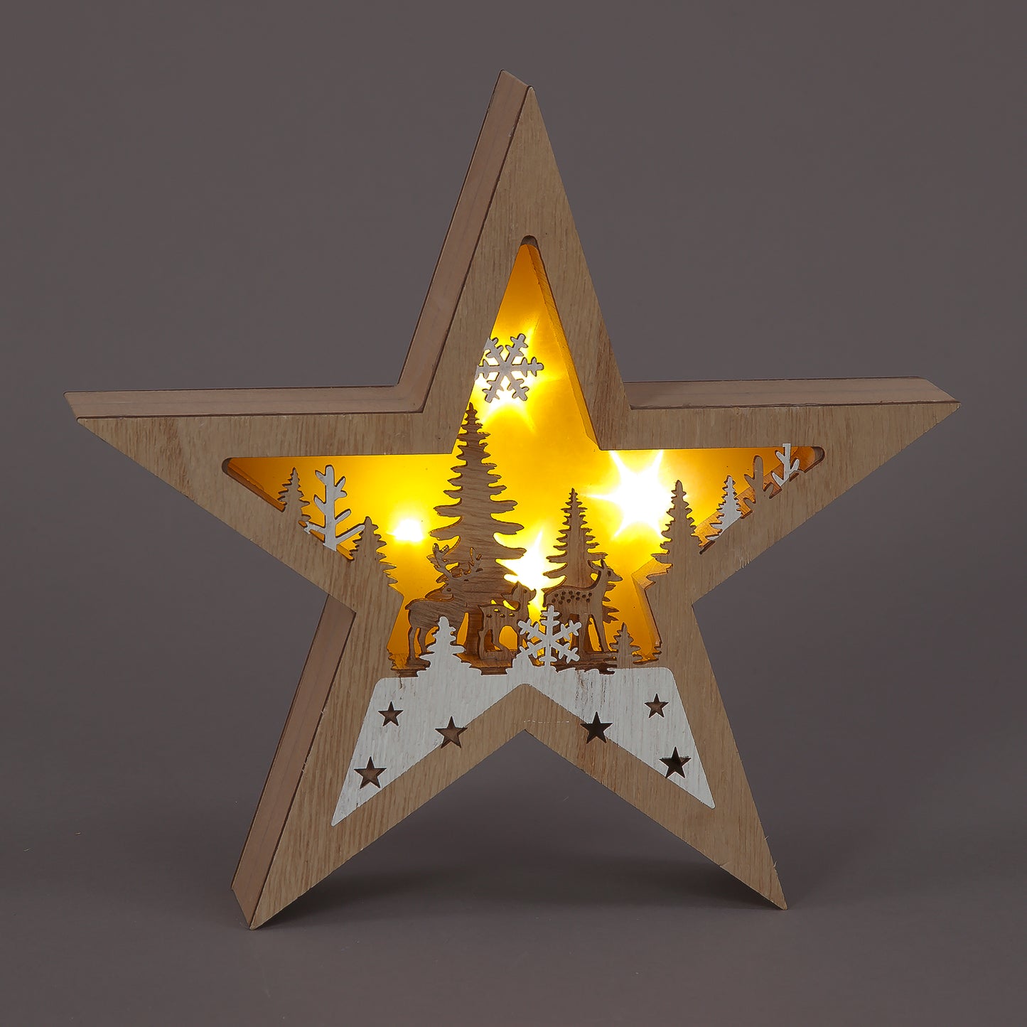 LED Wooden Star Diorama | Freestanding Scandi Christmas Ornament