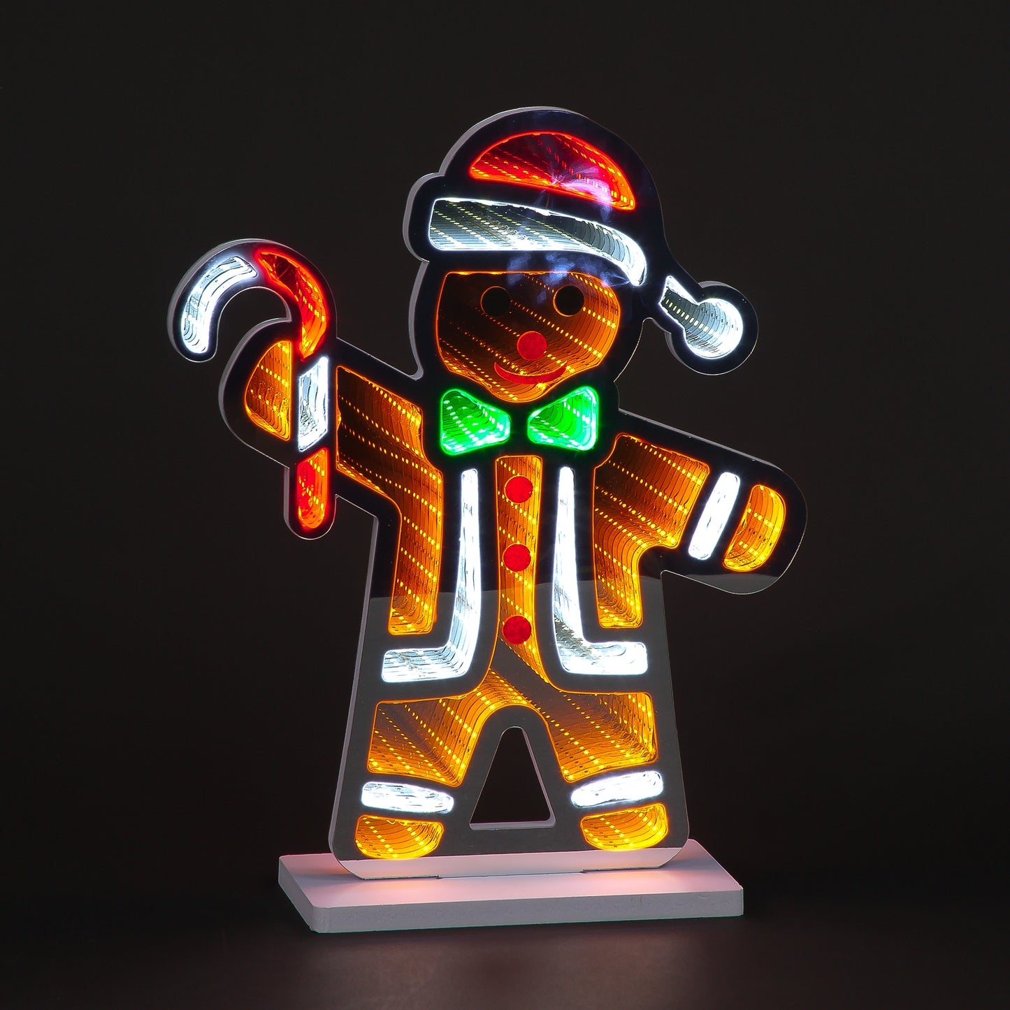 Gingerbread Man Infinity Light | 40cm 3D LED Tunnel Effect | Indoor Christmas Decoration