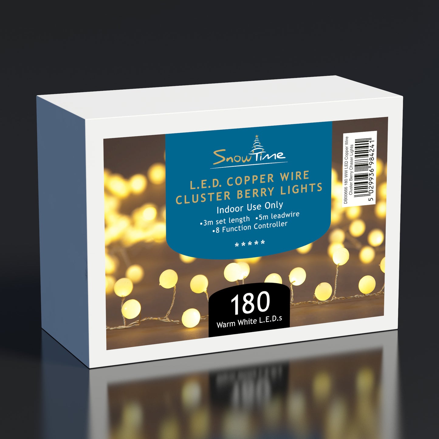 180 LED Copper Wire Cluster Lights | Warm White Chaser Fairy Lights