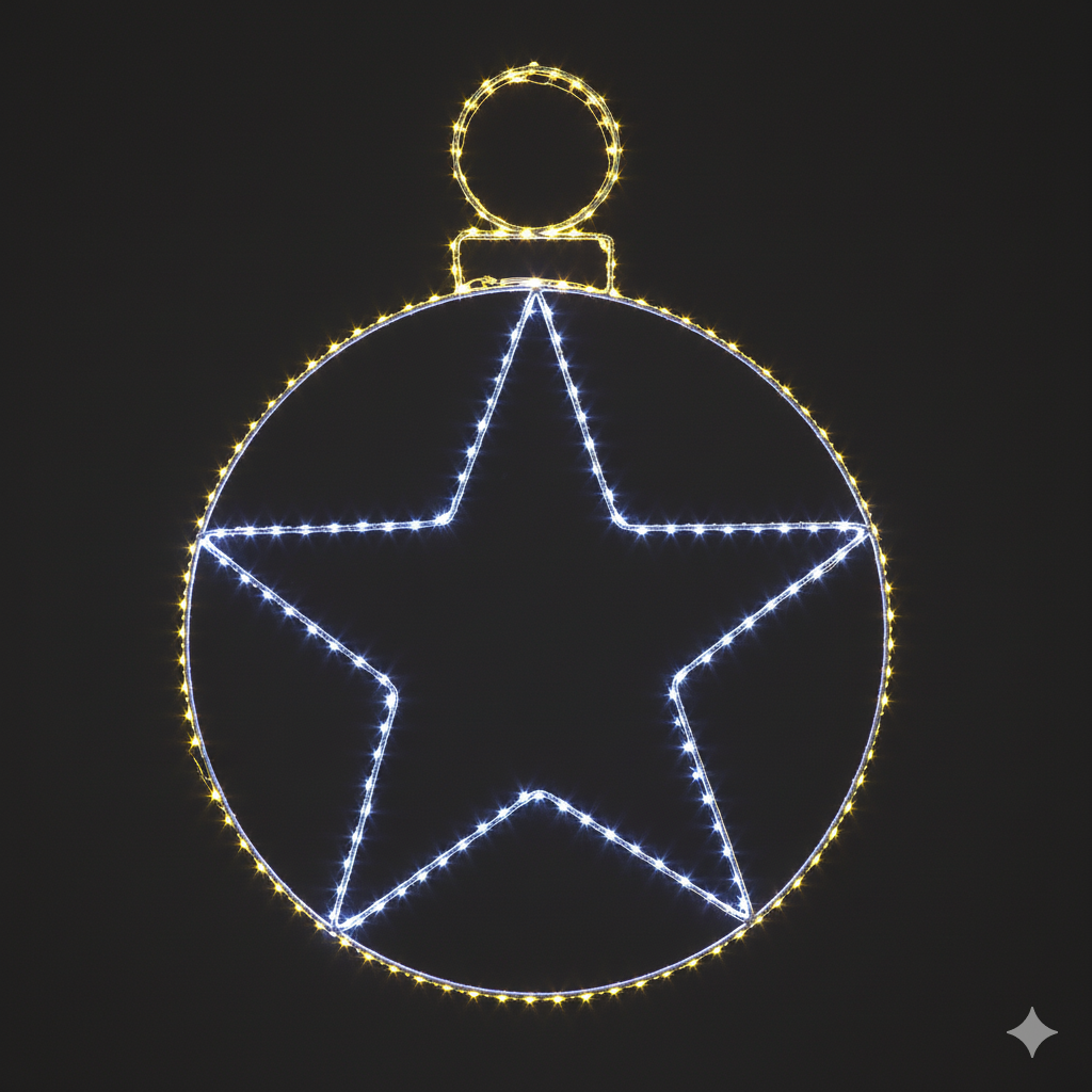 Light-Up Christmas Bauble with Star | Festive Wall & Window Decoration