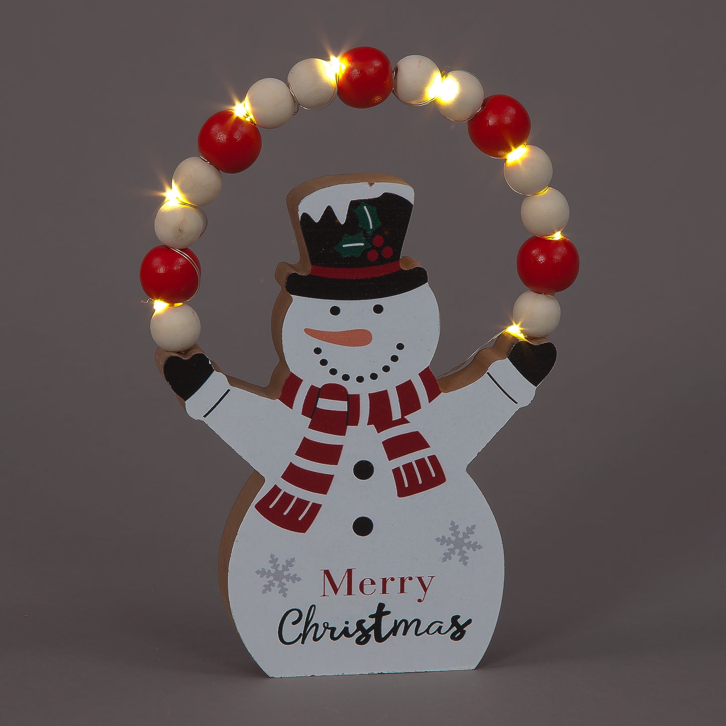 20cm Wooden Juggling Snowman Decoration