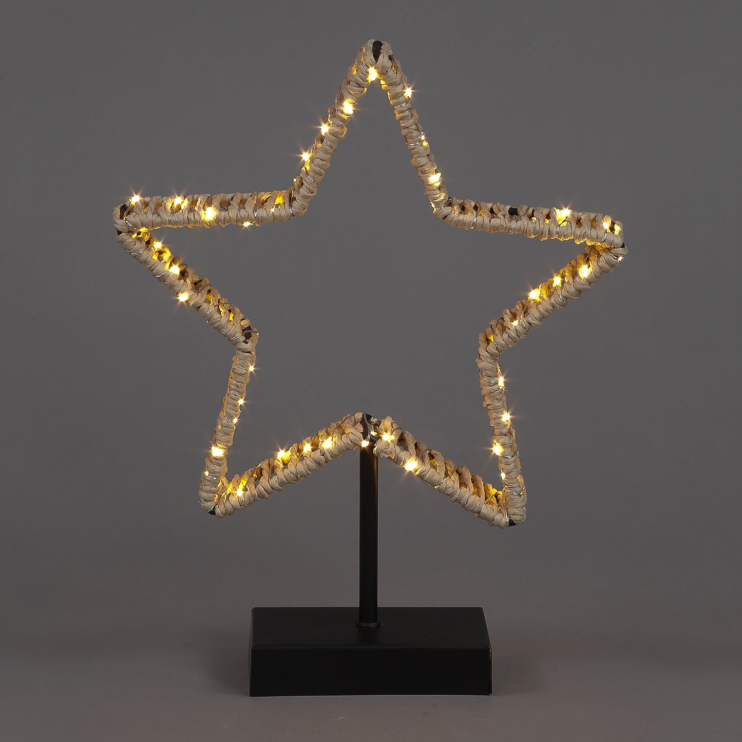 33cm Freestanding Light-Up Star with Paper Rope & Timer
