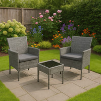 Fiji 3pc Steel & Rattan Bistro