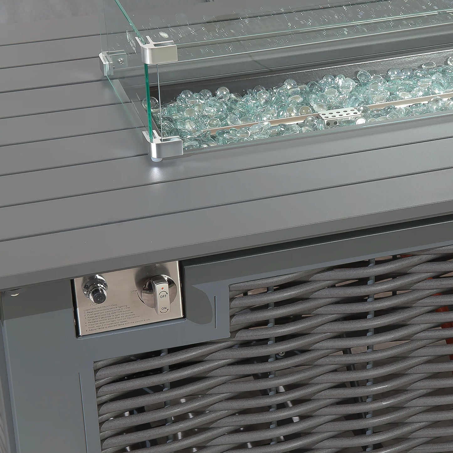 Aluminium Outdoor Dallas Grey Garden Sofa Set with Firepit table