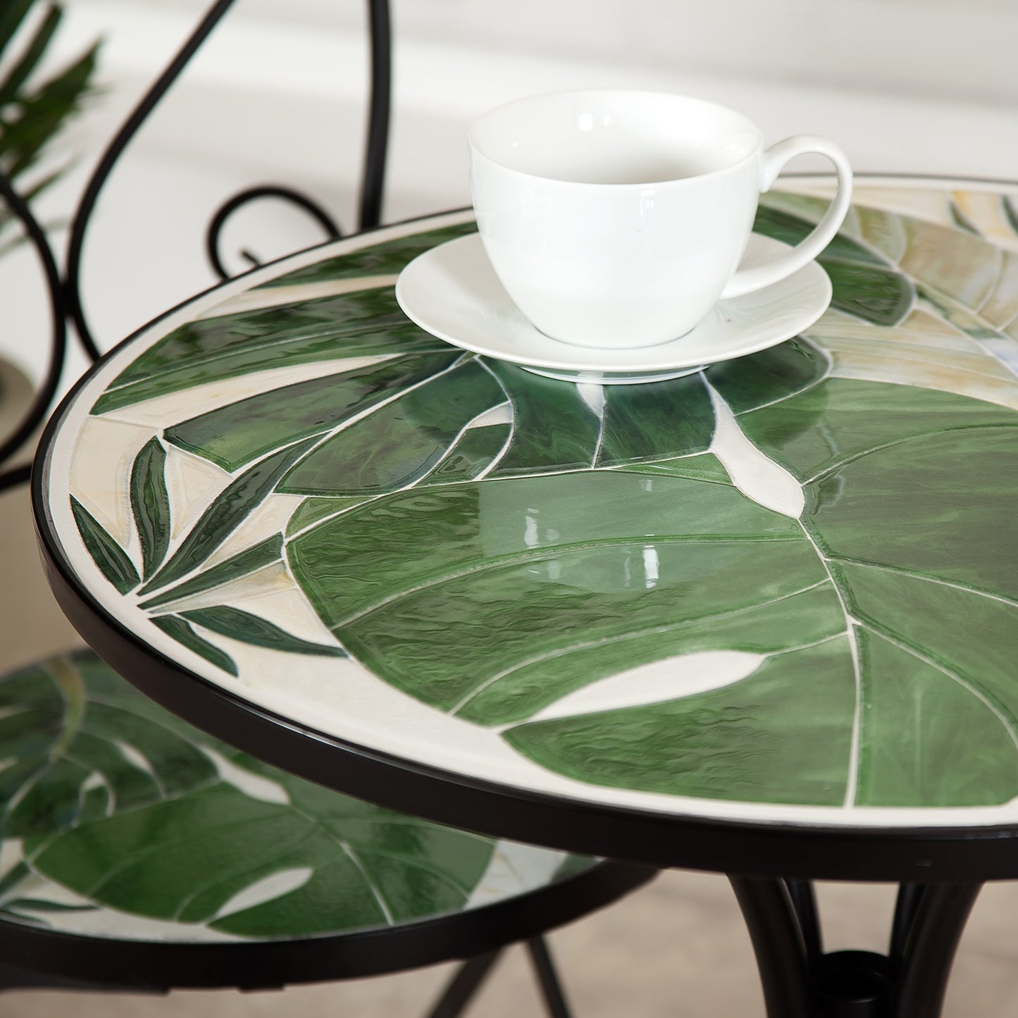 Leaf Pattern 60cm Mosaic Bistro Collection