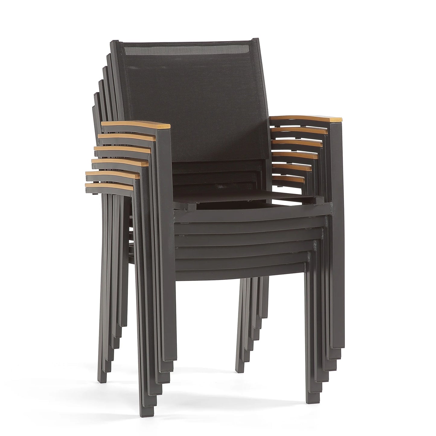 Venice 2m Aluminium Outdoor Garden Furniture Dining Collection with Stacking Chairs