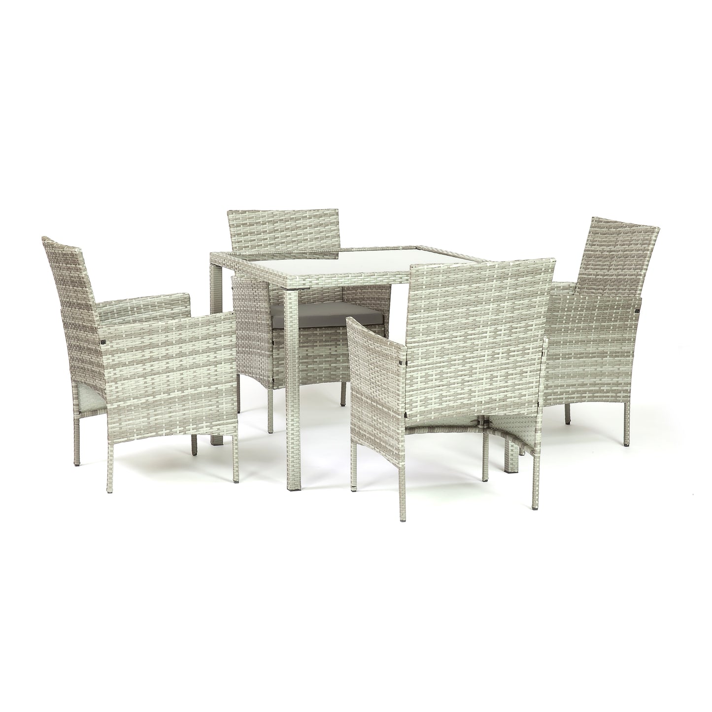 Fiji 4 Seat Outdoor Rattan Dining Set Grey