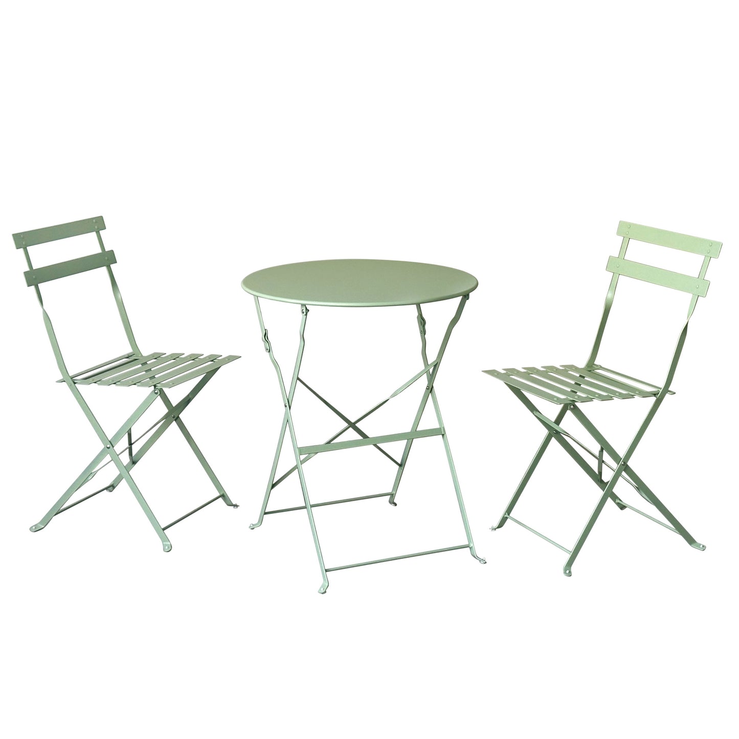 Bistro Set in Green: Folding