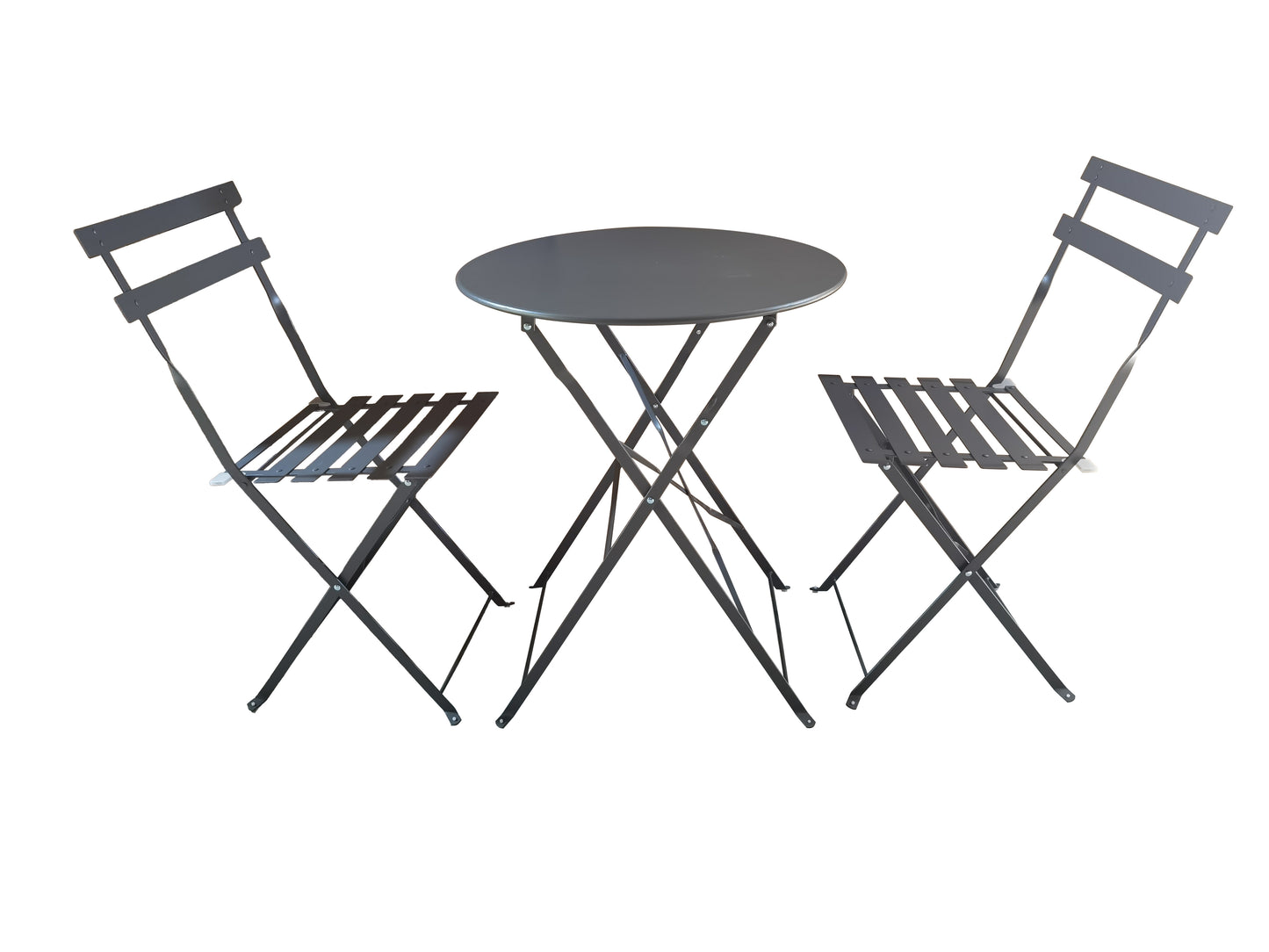 Bistro Set in Grey: Folding