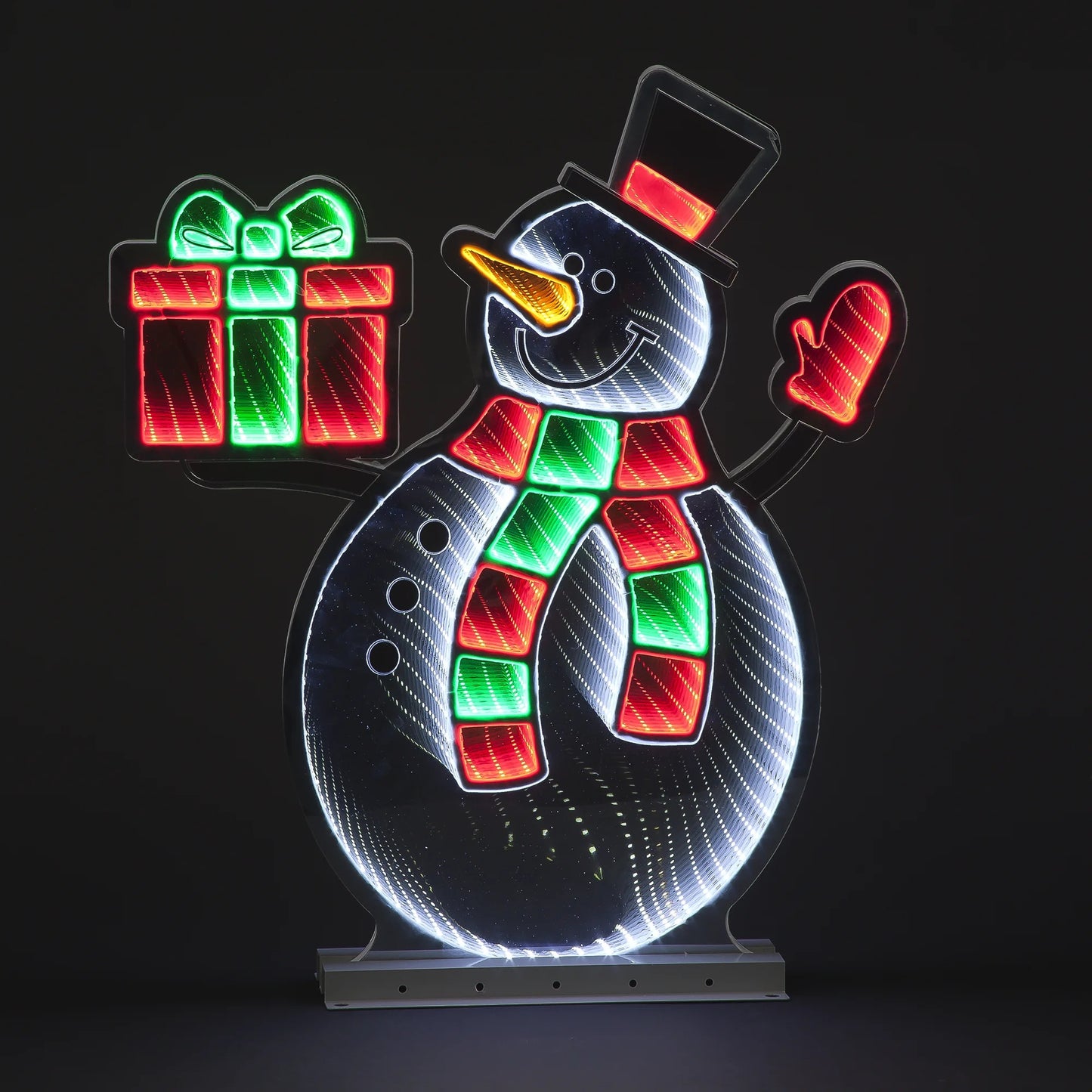 60cm Infinity Snowman w/Present