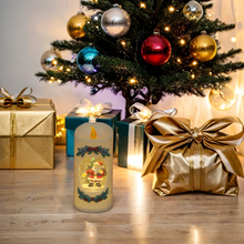 Light-Up Santa Snow Globe Candle with Flickering Flame (20cm)