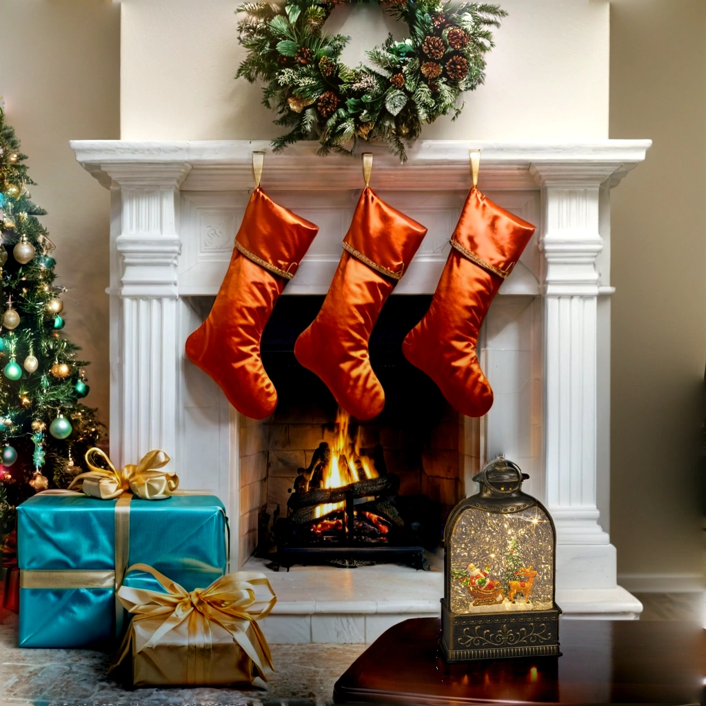 Light-Up Santa Water Lantern with Swirling Glitter & Timer